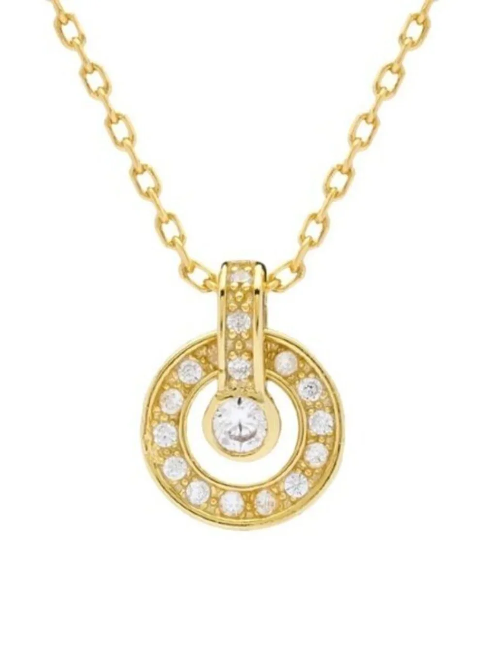 Interlocking Crystal Ring Necklace - Picture 3 of 3